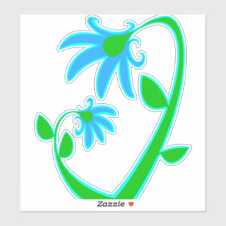 Adesivo Duas Flores Azuis