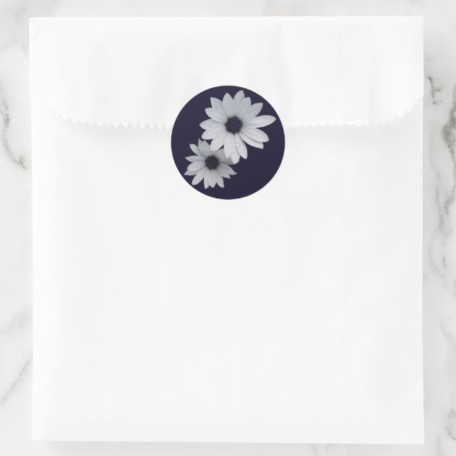 Adesivo duas flores brancas (Bolsa)