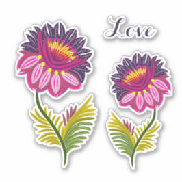 Adesivo Duas flores isoladas