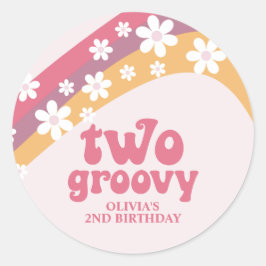 Adesivo Duas Groovy Retro Daisy Boho Arco-Íris
