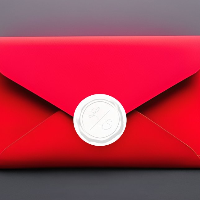 Adesivo Duas Iniciais Brancas De Cera Branco Monograma (Criador carregado)