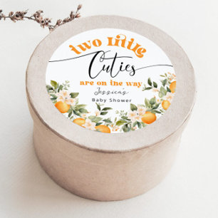 Adesivo Duas laranjas de chá de bebê de dois doces