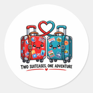 Adesivo Duas malas uma aventura Viagem Bagagem Fofo