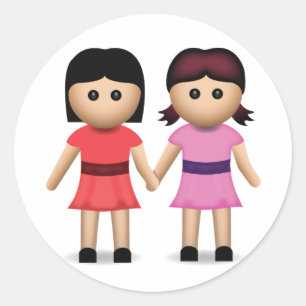 Adesivo Duas mulheres que guardaram as mãos Emoji
