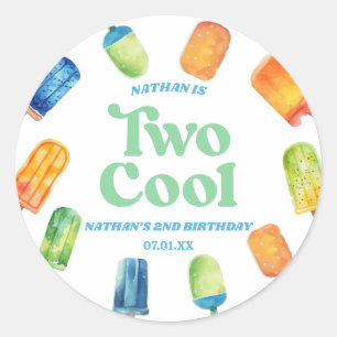 Adesivo Duas Partes Legal do segundo aniversário Retron Az