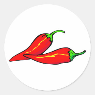 Adesivo Duas pimentas de pimentão vermelho no lado
