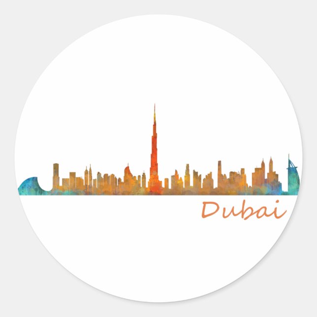 Adesivo Dubai Skyline Cityscape v1 (Frente)