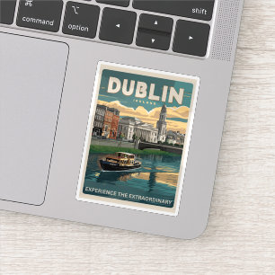 Adesivo Dublin antiga cidade, presentes de viagem da repúb