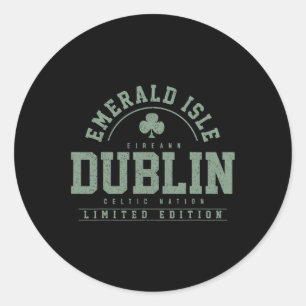 Adesivo Dublin Ireland Clover Leaf Irish Ruas. Dia dos Pat