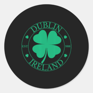 Adesivo Dublin Ireland East 988 Clover Leaf Shamrock Rua.