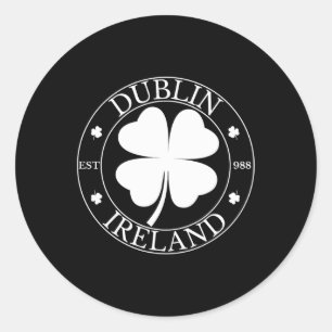 Adesivo Dublin Ireland Est 988 Clover Leaf Shamrock Rua Pa