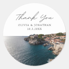 Adesivo Dubrovnik Wedding Favor Foto Obrigado