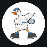Adesivo Duck at Tennis with Tennis racket & Cap<br><div class="desc">This design is the perfect gift for a birthday,  Christmas and other celebrations. It is suitable for women,  men and kids.</div>