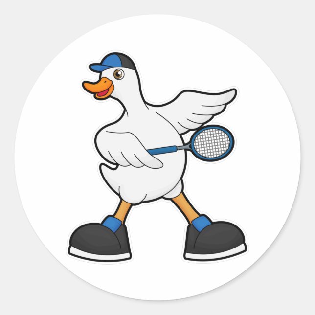 Adesivo Duck at Tennis with Tennis racket & Cap (Frente)