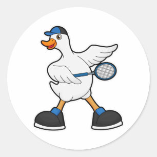 Adesivo Duck at Tennis with Tennis racket & Cap