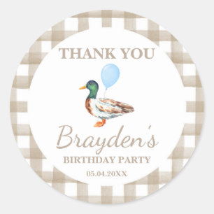 Adesivo Duck Birthday Round Sticker
