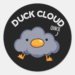 Adesivo Duck Cloud Funny Weather Pun Dark BG