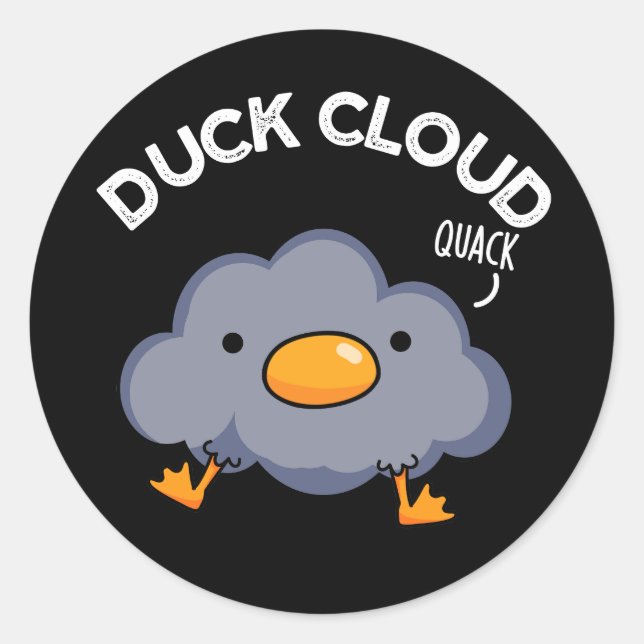 Adesivo Duck Cloud Funny Weather Pun Dark BG (Frente)