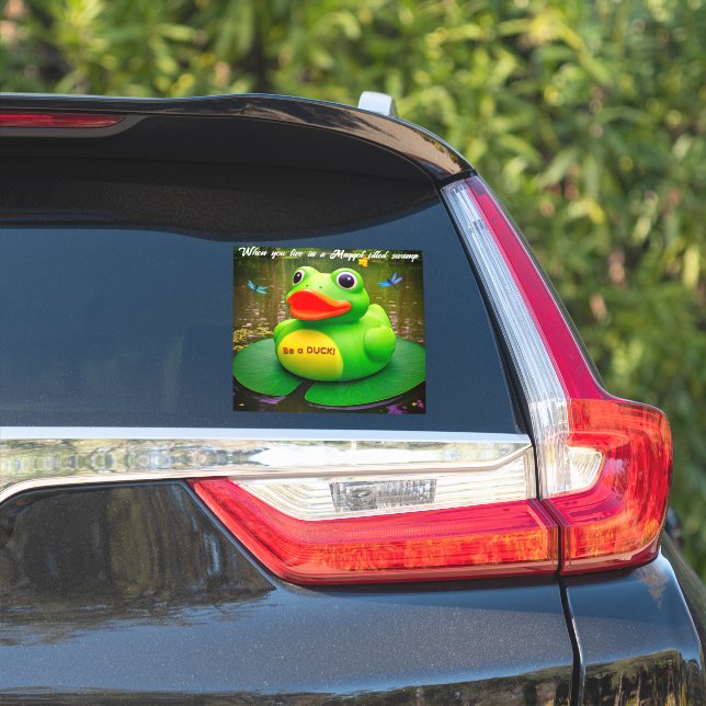 Adesivo Duck Frog Swamp Custom-Cut Vinyl Sticker (Lado do carro)