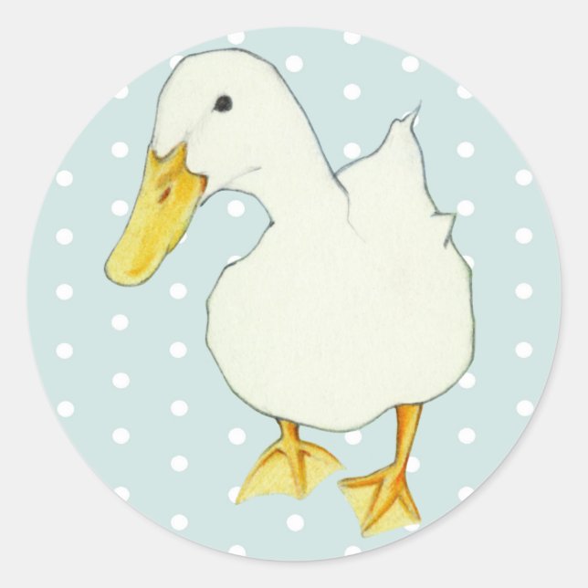 Adesivo Duck Kiss pontos Round Sticker (Frente)