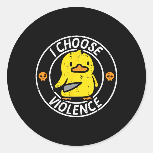 Adesivo Duck Knife Eu Escolho Uma Piada Engraçada Humor Ga (Frente)
