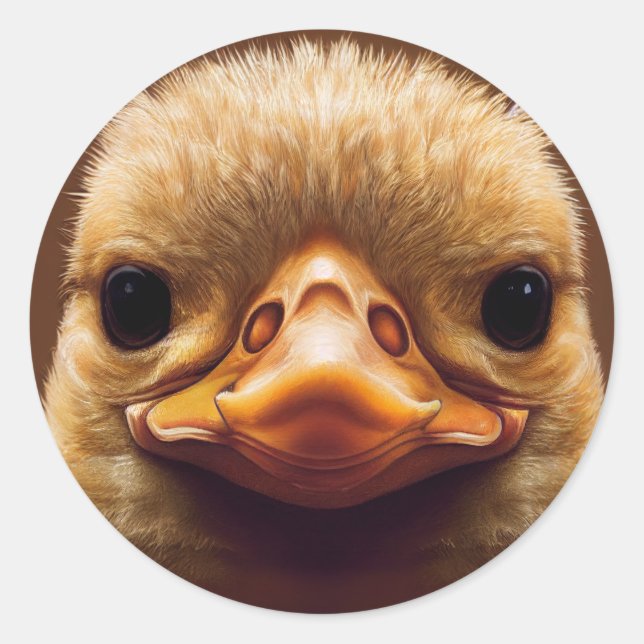 Adesivo Duck Life Like Portraje Beak com Penas Amarelas (Frente)