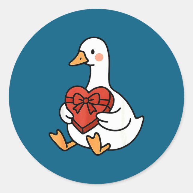 Adesivo Duck Preppy Silly Just Goose Valentine Love Joke (Frente)
