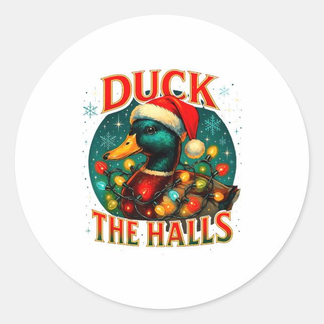 Adesivo Duck The Halls Funny Christmas Lights Hunting Seas (Frente)