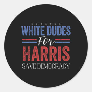 Adesivo Dudes For Harris Save Democracy Retro Presidente 4