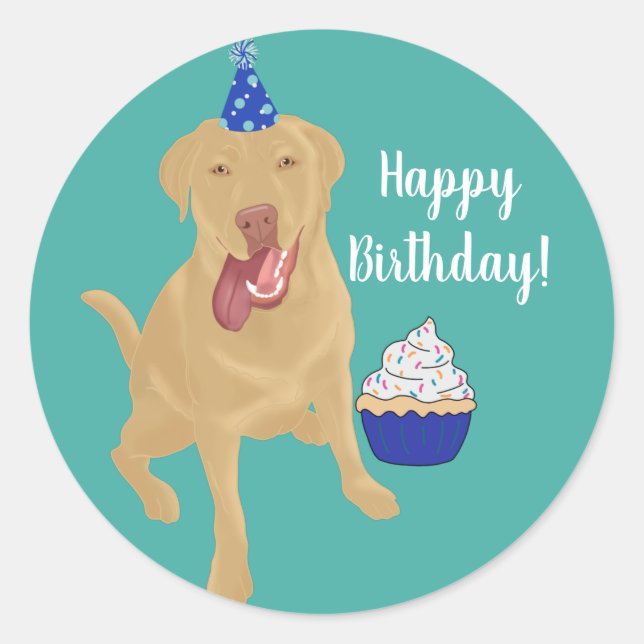 Adesivo Dudley Labrador Birthday (Frente)