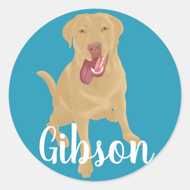Adesivo Dudley Labrador Classic Round Sticker (Frente)
