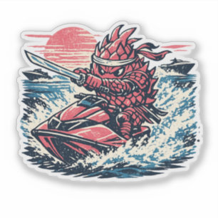 Adesivo Duelista de Jet Ski de Fruta do Dragão — Corrida d