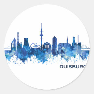 Adesivo Duisburg Alemanha Skyline Blue