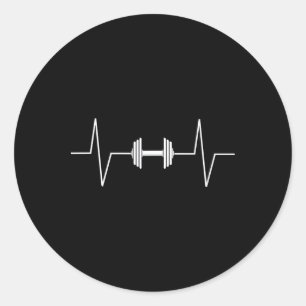 Adesivo Dumbbell Heartbeat Ekg Pulse Tee Gif