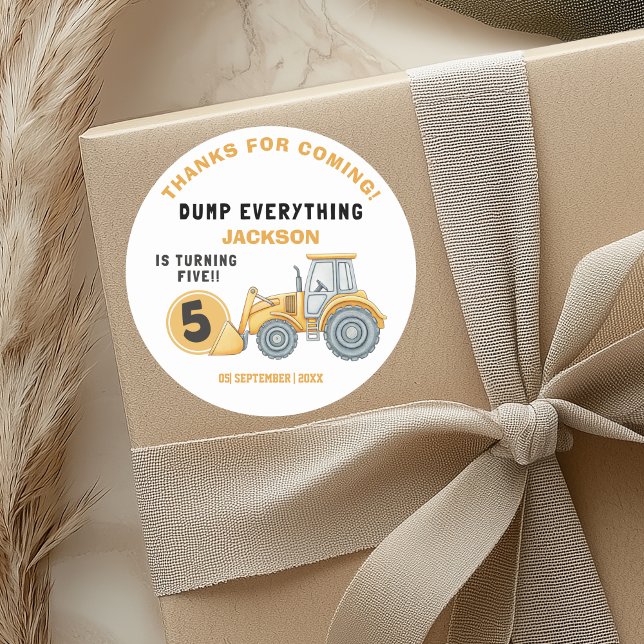 Adesivo "DUMP EVERYTHING! Construction Birthday 5 (Criador carregado)