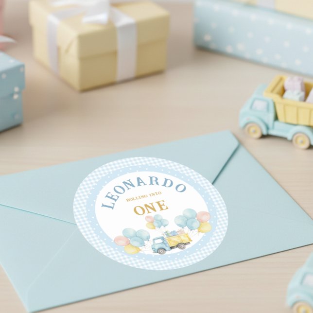 Adesivo Dump Truck First Birthday Boy (Criador carregado)