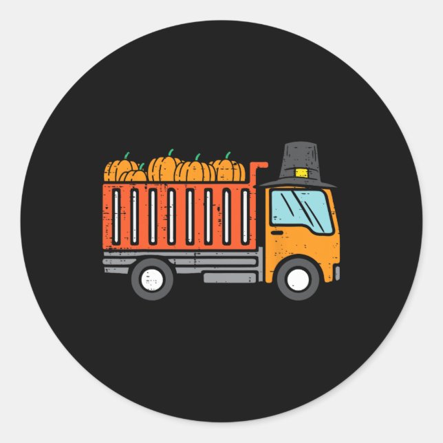 Adesivo Dump Truck Pumpkin outono outono outono (Frente)