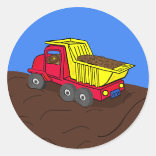Adesivo Dump Truck Red and Yellow Cartoart