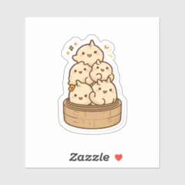 Adesivo Dumpling Tower Sticker – Kawaii Steamed Bun Party 