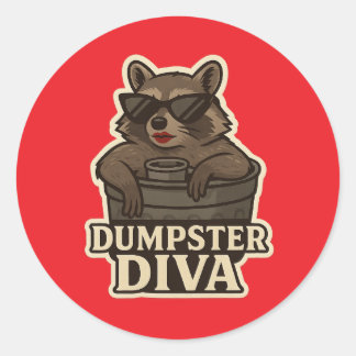 Adesivo Dumpster Diva – Funny Raccoon Meme Sticker