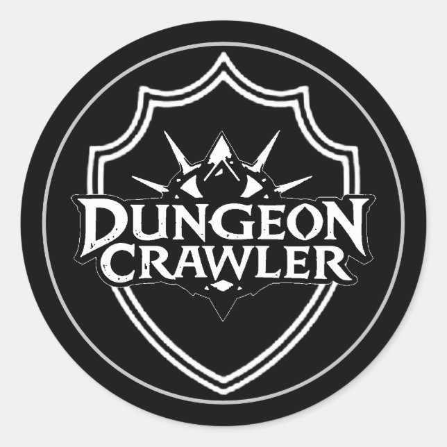 Adesivo Dungeon Crawler Preto e Branco (Frente)