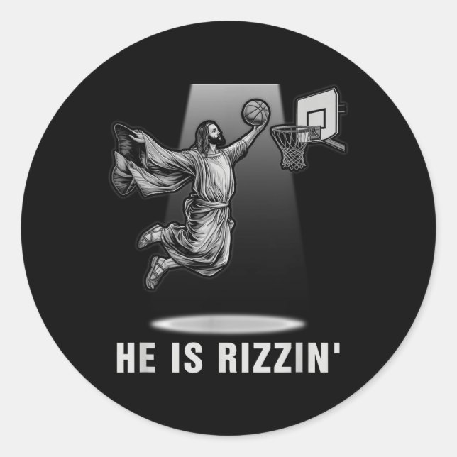 Adesivo Dunquerque Jesus, Ele É Rizzin, Páscoa de basquete (Frente)