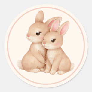 Adesivo Duo de Coelhinhos Fofos Mamãe & Bebê Coelho Páscoa
