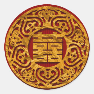 Adesivo Dupla felicidade do ouro chinês vinhetas de casame