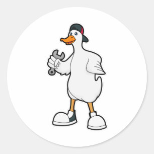 Adesivo Duque como artesão com ferramenta e Boné