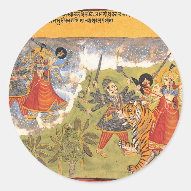 Adesivo Durga luta contra Daitya Raja (Frente)