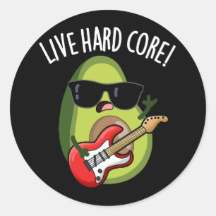Adesivo Duro ao vivo Funny Avocado Rock Pun Dark BG
