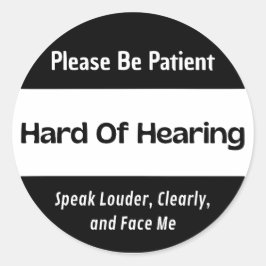 Adesivo Duro De Ouvir Vinheta Preta Clássica