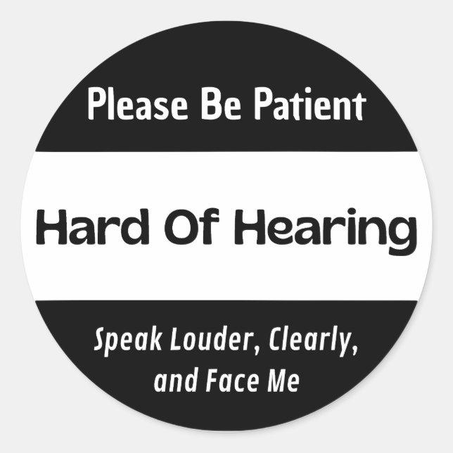 Adesivo Duro De Ouvir Vinheta Preta Clássica (Frente)