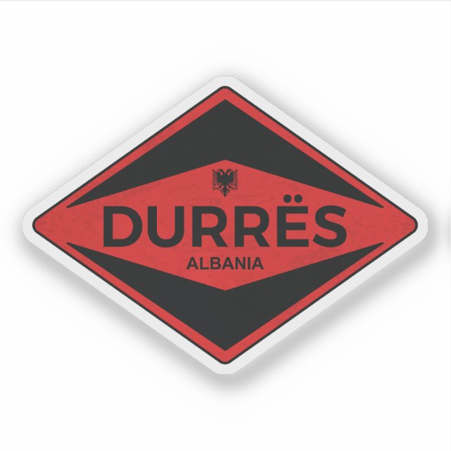 Adesivo Durrës Albânia Vintage (Frente)
